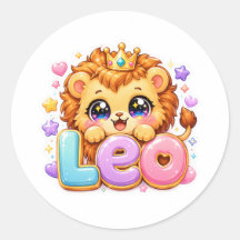 Lindo Kawaii León Corona Rosa Pastel Brillante
