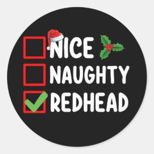 Pegatina Redonda Lindo Navidades de la familia Redhead que coincide