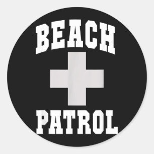 Pegatina Redonda Lindo patrullero de playa Emt Ems S nadador despac