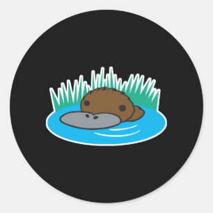 Pegatina Redonda lindo platypus peeke
