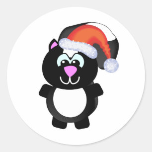 Pegatina Redonda Lindo Santa mofeta de Navidad Goofkins
