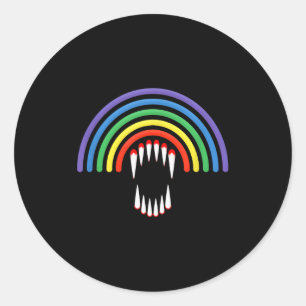 Pegatina Redonda Lindo Vamre Lgbt Halloween Fantasma Arcoíris Gay 
