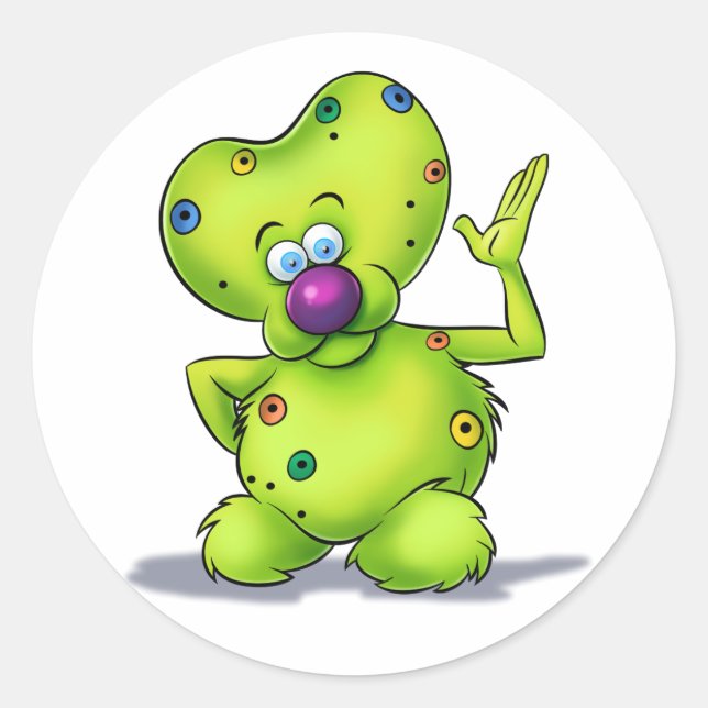 Pegatina Redonda lindos stickers de dibujos animados (Anverso)