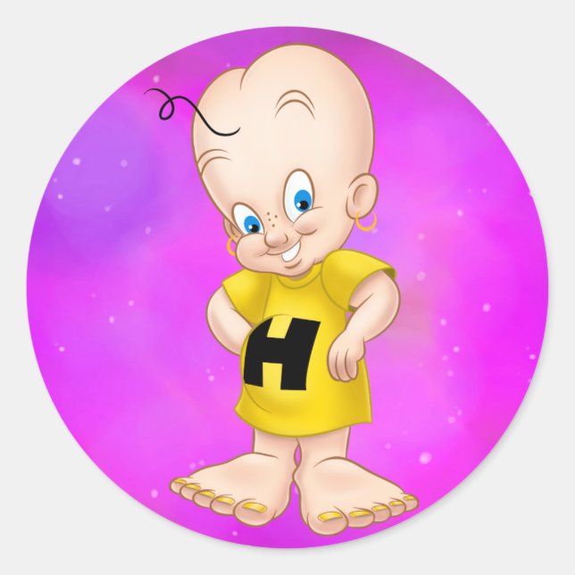 Pegatina Redonda lindos stickers de dibujos animados (Anverso)