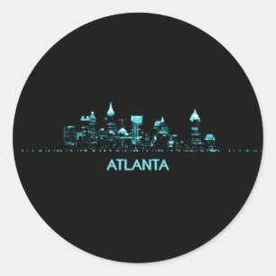 Pegatina Redonda Línea aérea de Atlanta