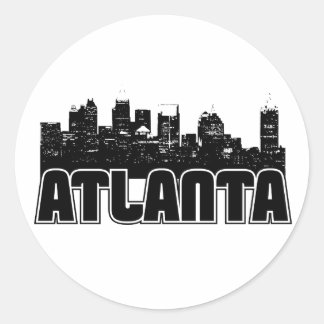 Pegatina Redonda Línea aérea de Atlanta