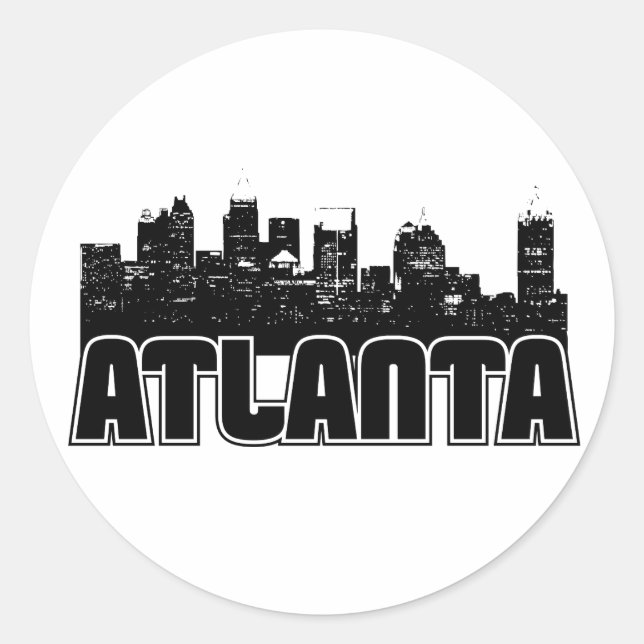 Pegatina Redonda Línea aérea de Atlanta (Anverso)