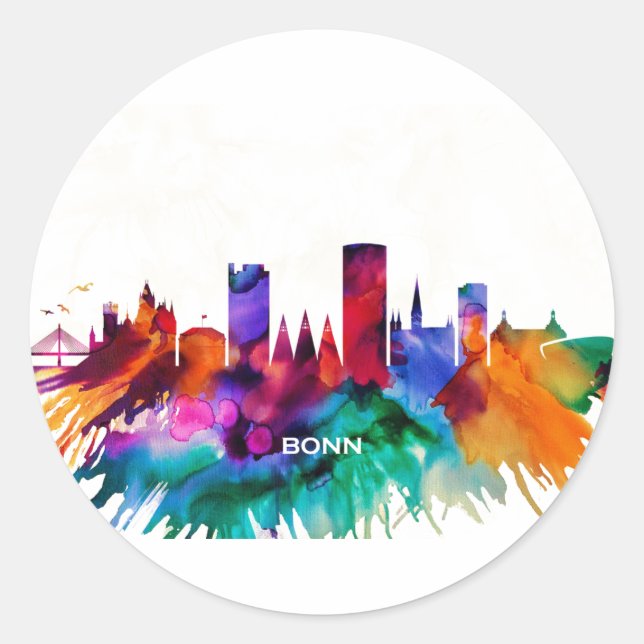 Pegatina Redonda Línea aérea de Bonn (Anverso)