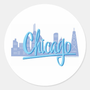 Pegatina Redonda Línea aérea de Chicago Windy City