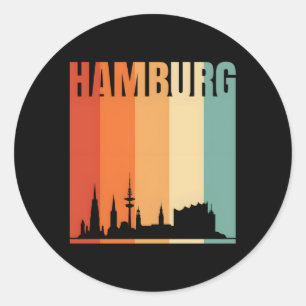 Pegatina Redonda Línea aérea de Hamburgo