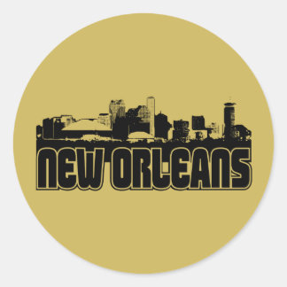Pegatina Redonda Línea aérea de Nueva Orleans
