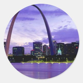 Pegatina Redonda Línea aérea de St. Louis