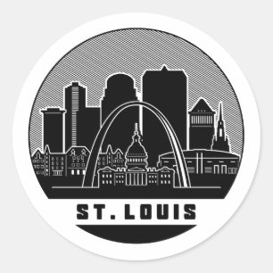 Pegatina Redonda Línea aérea de St. Louis Missouri