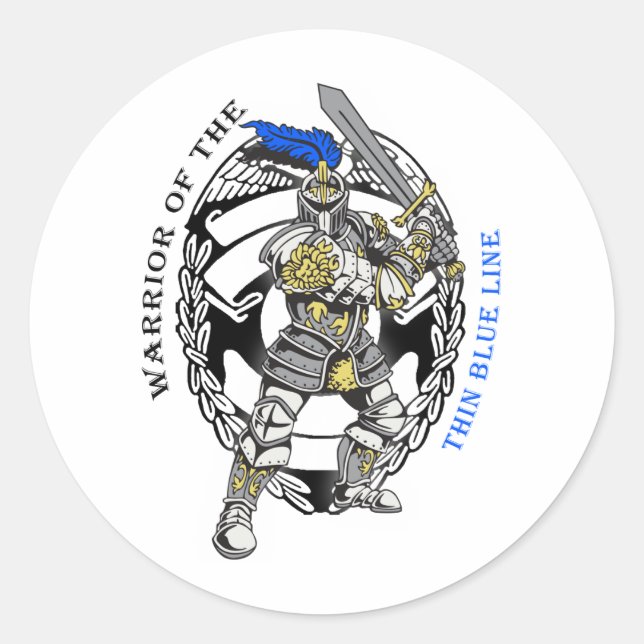 PEGATINA REDONDA LÍNEA AZUL DELGADA (Anverso)