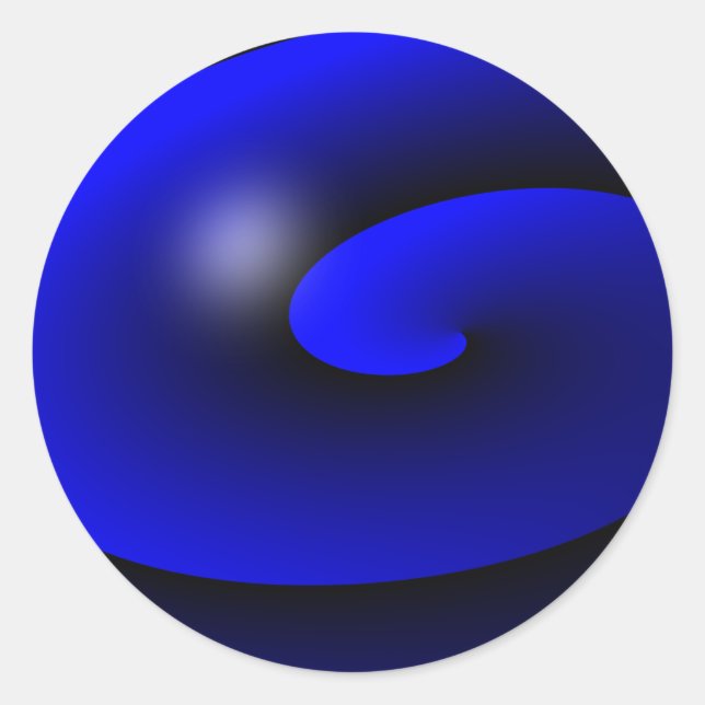 Pegatina Redonda Línea azul delgada de una especie (Anverso)