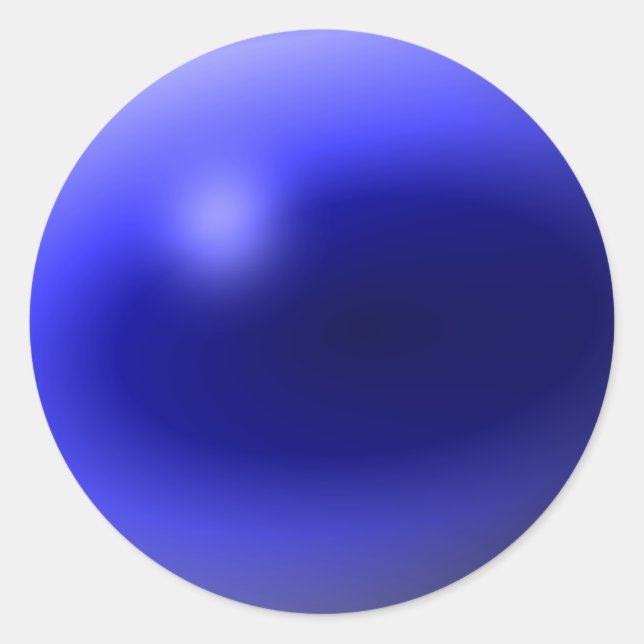 Pegatina Redonda Línea azul delgada de una especie (Anverso)