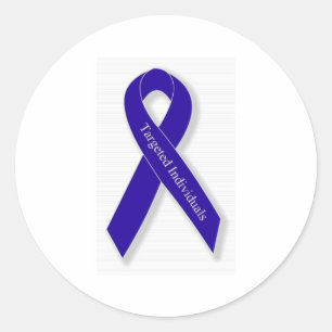 Pegatina Redonda Línea de cinta índigo