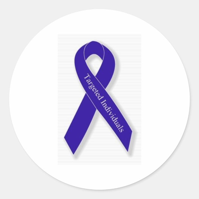 Pegatina Redonda Línea de cinta índigo (Anverso)