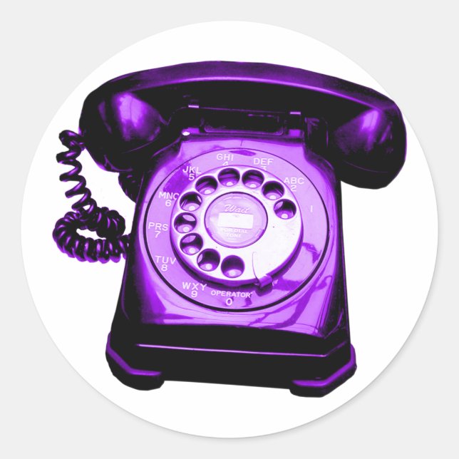 Pegatina Redonda Línea directa púrpura (Anverso)