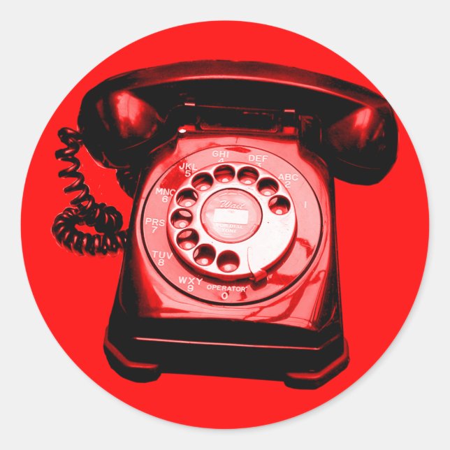 Pegatina Redonda Línea directa roja (Anverso)