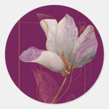 Línea dorada de magnolia blanca magenta