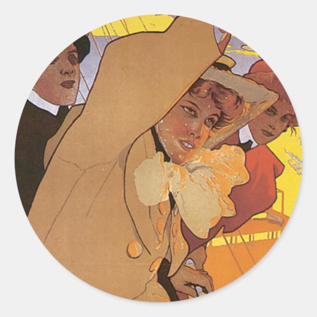 Pegatina Redonda Línea Dover-Ostend (Anverso)