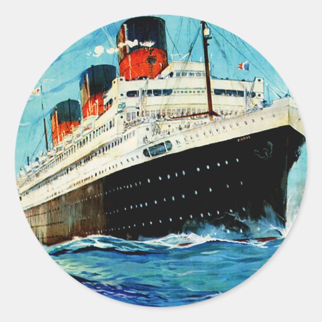 Pegatina Redonda Línea francesa ~ ss París (Anverso)