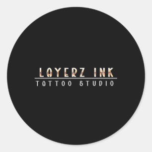 Pegatina Redonda Línea Tattoo Studio