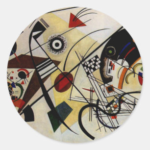 Pegatina Redonda Línea transversal ininterrumpida de Kandinsky