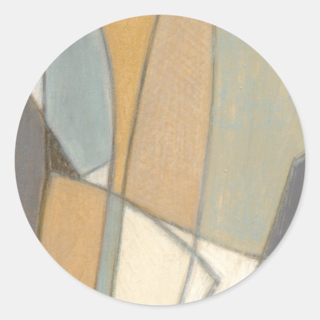 Pegatina Redonda Líneas curvadas y tonos de tierra silenciados (Anverso)