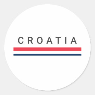 Pegatina Redonda Líneas de Croacia