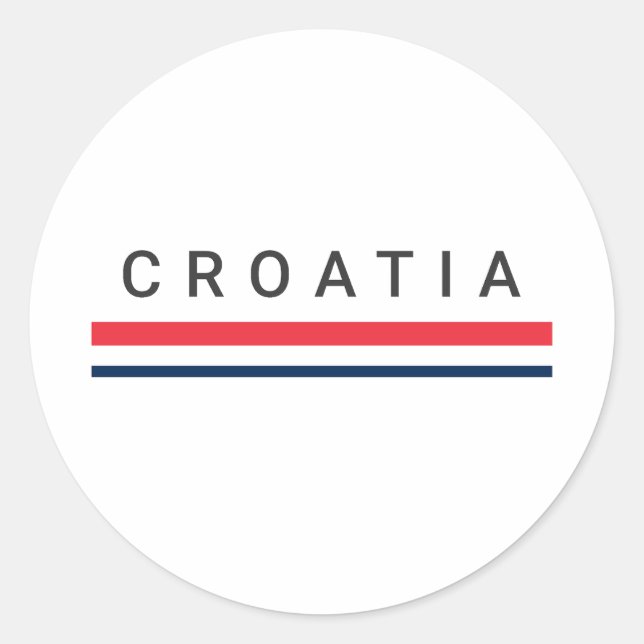 Pegatina Redonda Líneas de Croacia (Anverso)