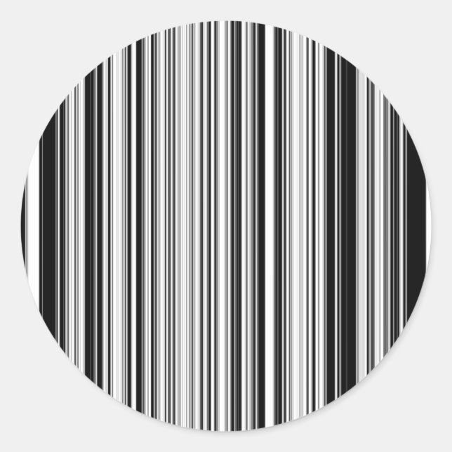 Pegatina Redonda Líneas en blanco y negro (Anverso)