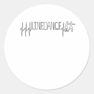 Pegatina Redonda Linedance Line Dance Heartbeat