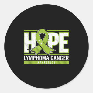 Pegatina Redonda Linfoma Cáncer Mes de Conciencia Cinta Verde Esper