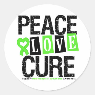 Pegatina Redonda Linfoma Conciencia Paz Cura de Amor