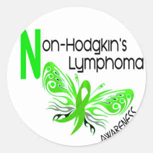 Pegatina Redonda Linfoma No Hodgkins BUTTERFLY 3.1