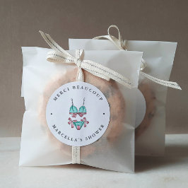 Pegatina Redonda Lingerie Bridal Shower Gracias Por Favor