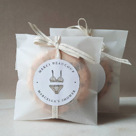 Pegatina Redonda Lingerie Bridal Shower Gracias Por Favor