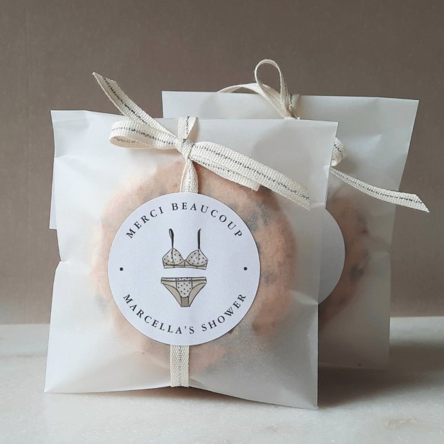 Pegatina Redonda Lingerie Bridal Shower Gracias Por Favor (Subido por el creador)