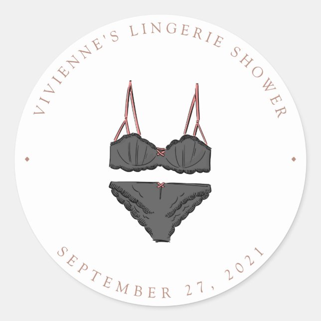 Pegatina Redonda Lingerie Shower (Anverso)