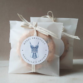 Pegatina Redonda Lingerie Shower Francesa Gracias a Classic Round S