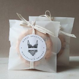 Pegatina Redonda Lingerie Shower French Gracias