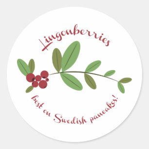 Pegatina Redonda Lingonberries