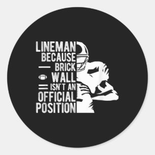 Pegatina Redonda Liniero de fútbol Pared de ladrillo Liniero defens
