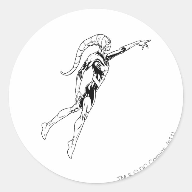 Pegatina Redonda Linterna azul 11 (Anverso)