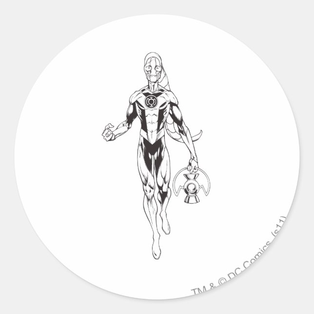 Pegatina Redonda Linterna azul 6 (Anverso)