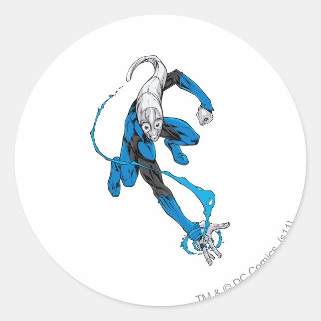 Pegatina Redonda Linterna azul 7 (Anverso)