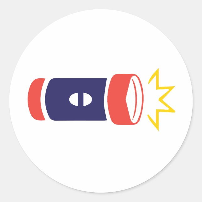 Pegatina Redonda Linterna de camping (Anverso)