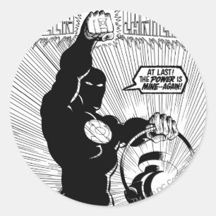 Pegatina Redonda Linterna verde - linterna que brilla intensamente,